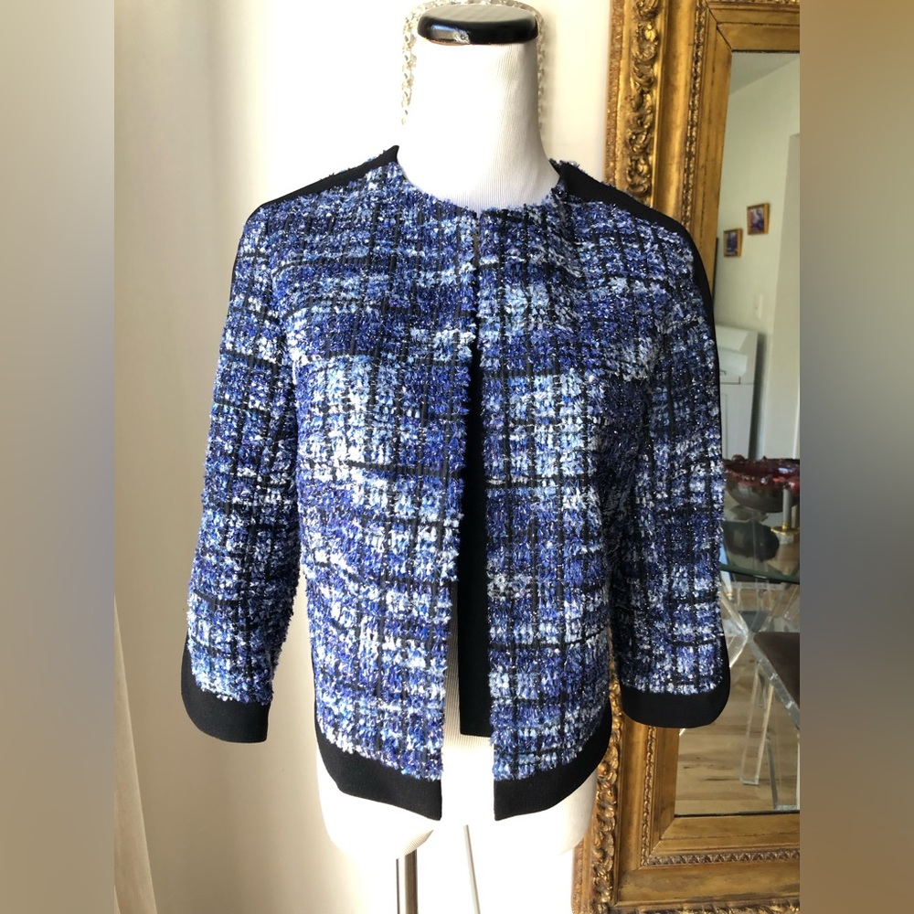 H&M collection blue tweed blazer size 4